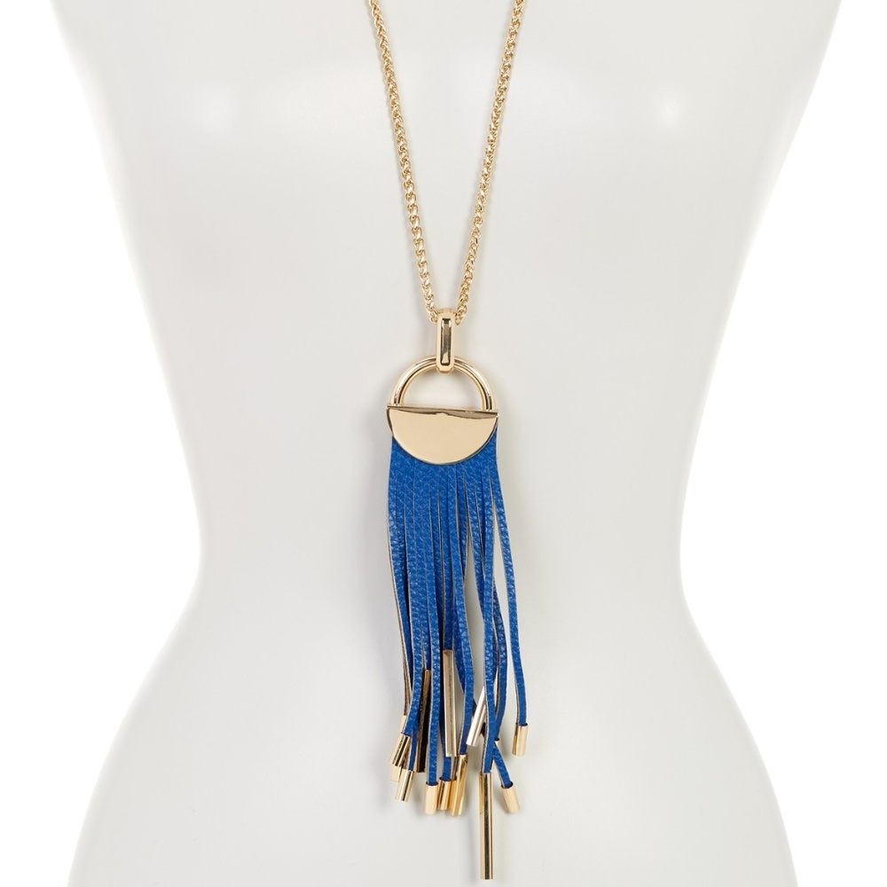 Sterling Forever leather tassel necklace